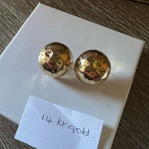 14k gold hammered earrings